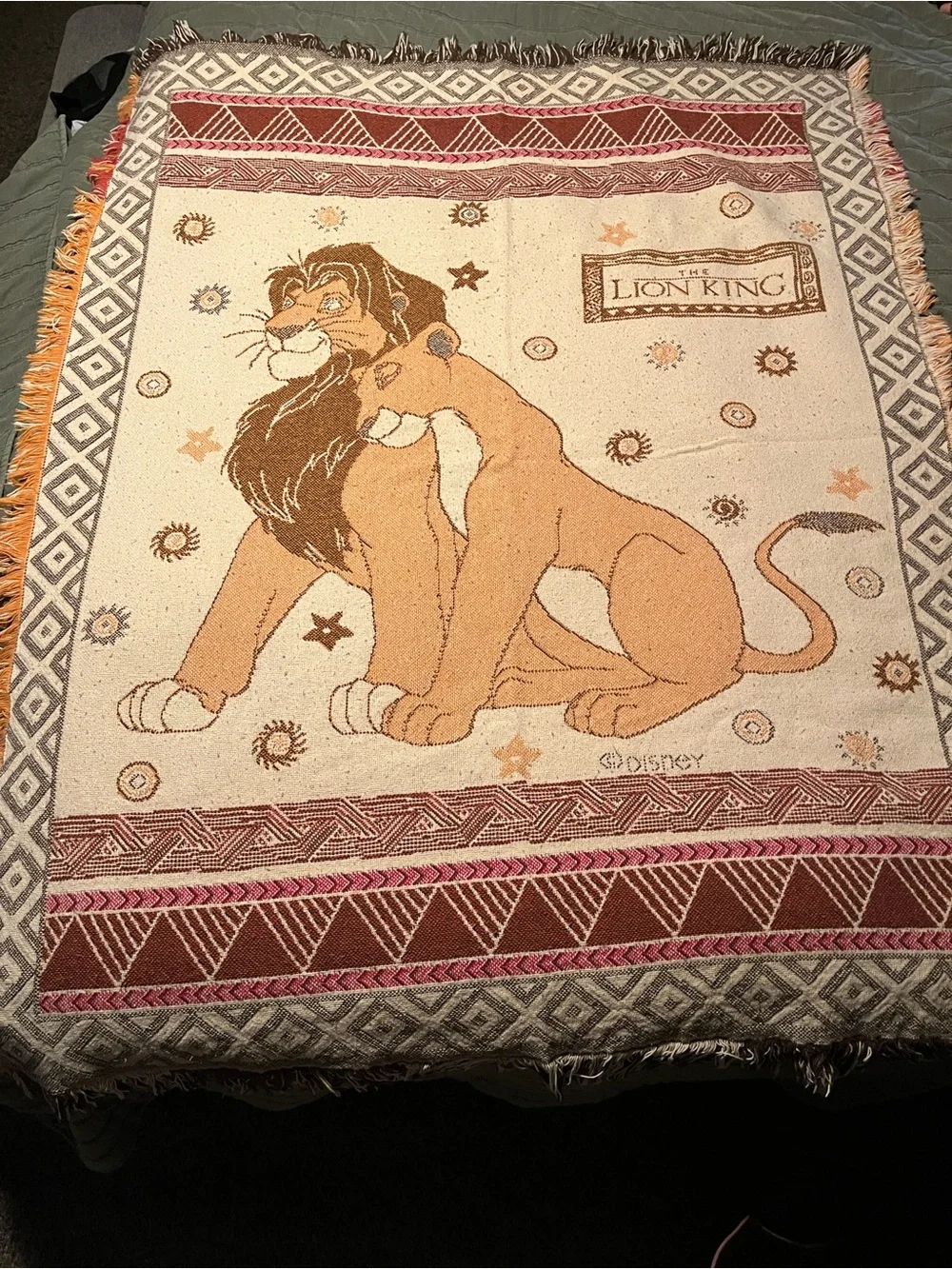 Beacon Disney Lion King Woven Throw Blanket - Tan, Brown & Cream